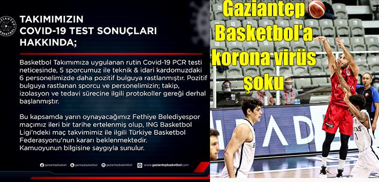 Gaziantep Basketbol’a korona virüs şoku
