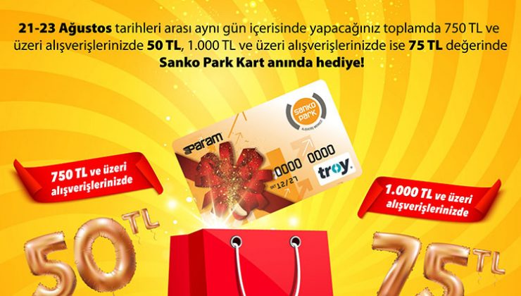 Sanko Park’ta harcamalarınız paraya dönüşüyor