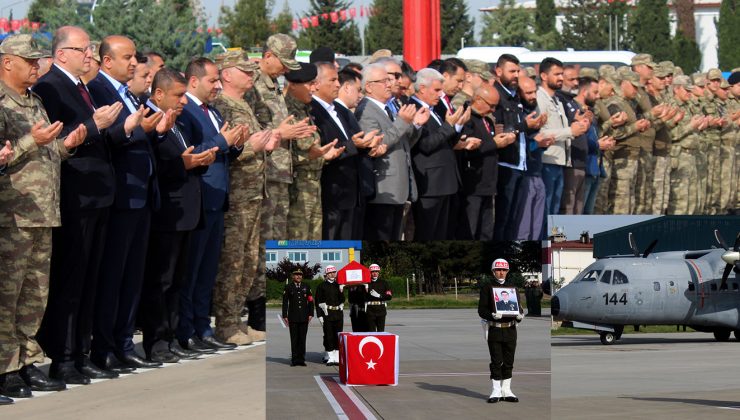 Şehit yüzbaşının naaşı askeri törenle Ankara’ya uğurlandı