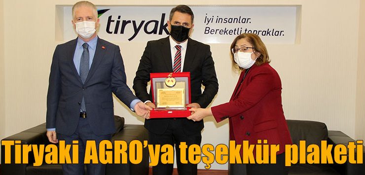 Tiryaki AGRO’ya teşekkür plaketi